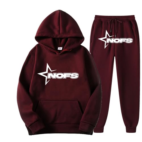 NOFS Jogginganzug Streetwear Tracksuit für Herren Corteiz Tracksuit Buchstaben Druck Lose Hoodies und Jogginghosen Y2K Hip Hop Streetwear Unisex Pullover Oberteile und Sporthosen Trapstar Anzug von XUEQINGDE