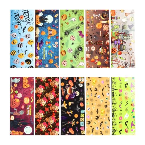 Folientransfer Nagelaufkleber 10 Blätter Halloween Nagelfolientransfers Aufkleber Kürbisspinnenschädel Folientransfer Nagelaufkleber 10 Blätter Halloween Nagelfolientransfers Aufkleber Kürbisspinnenschädel von XUEYEGONGJI