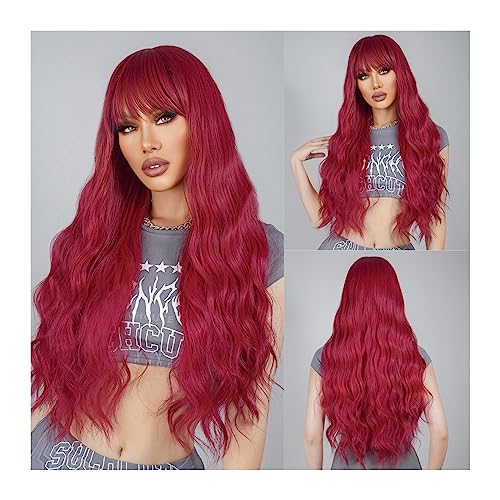 Perücken Ombre Aschblonde Wellen-Synthetik-Perücken mit Pony-Highlight, natürliche Cosplay-Haar-Perücke for Frauen, täglich, hitzebeständig Perücke fasching (Color : LC2084-1) von XUJUAN-0227