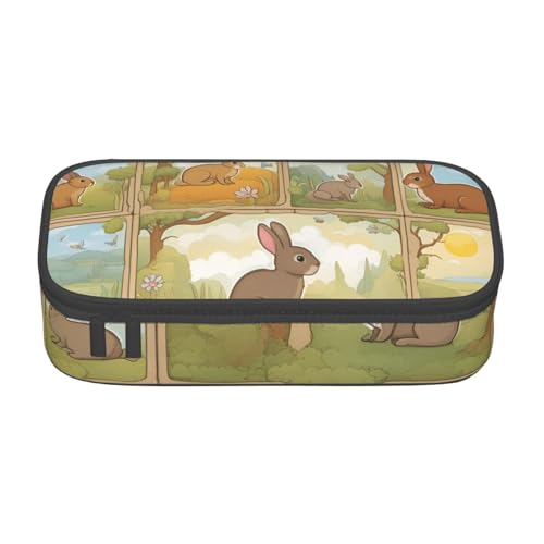 XULLZH Federmäppchen mit niedlichem Cartoon-Motiv, Kaninchen-Druck, große Kapazität, Federmäppchen, Reise-Kulturbeutel, Organizer, Schwarz, Einheitsgröße, modern, Schwarz , Einheitsgröße, Modern XULLZH Federmäppchen mit niedlichem Cartoon-Motiv, Kaninchen-Druck, große Kapazität, Federmäppchen, Reise-Kulturbeutel, Organizer, Schwarz, Einheitsgröße, modern, Schwarz , Einheitsgröße, Modern von XULLZH