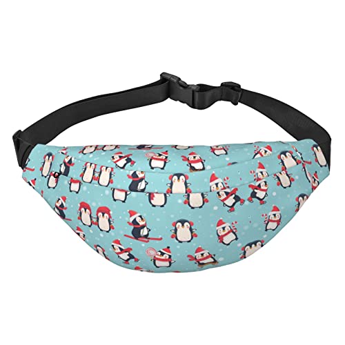 Bauchtasche, Umhängetasche, Gürteltasche für Reisen, Laufen, für Männer und Frauen, Happy Valentine's Day, Winter-Weihnachts-Pinguine, Einheitsgröße, Lässiger Tagesrucksack von XVBCDFG