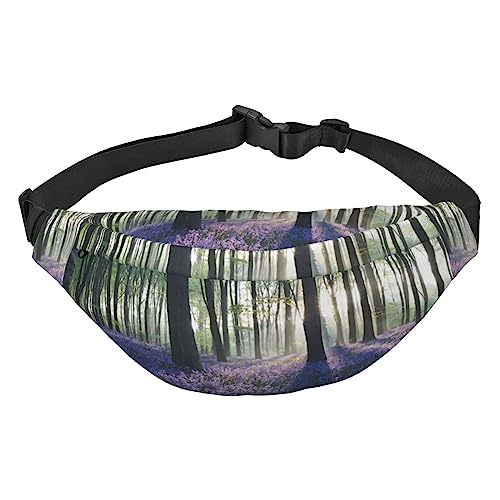 Bauchtasche für Herren und Damen, Umhängetasche, Sonnenschein, Lavendel, Wald, Druck, Gürteltasche für Workout, Sport, Reisen, Siehe Abbildung, Einheitsgröße, Lässiger Tagesrucksack von XVBCDFG