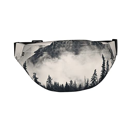 Forest Tree Foggy Mountain Bauchtasche für Damen und Herren, verstellbare lässige Taillengürteltasche Crossbody für Sport, Reisen, Wandern, Laufen, Joggen, Siehe Abbildung, Einheitsgröße, Lässiger von XVBCDFG