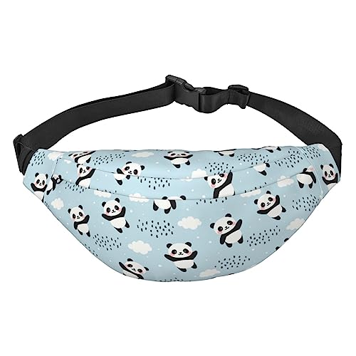 Niedliche Tier Panda Himmel Taille Pack für Männer Frauen Einstellbare Gürtel Fanny Taille Tasche Rave Mode Pack Bauchtasche Reise Geldbörsen, Siehe Abbildung, Einheitsgröße, Lässiger Tagesrucksack von XVBCDFG