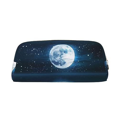 Night Sky Make-up-Tasche Leder Federmäppchen Reise Kulturbeutel Kosmetiktasche Tägliche Aufbewahrungstasche für Frauen, gold, Einheitsgröße, Taschen-Organizer von XVBCDFG