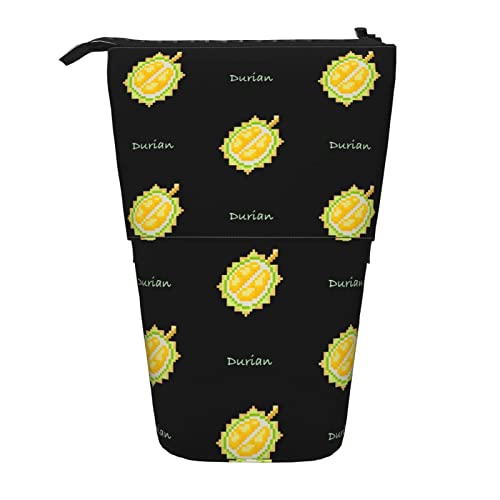 XVBCDFG Cartoon Durian Pattern Standing Pencil Case, Cute Pencil Pouch Large Capacity Pen Case Portable Pencil Bag for Women Men, siehe abbildung, Einheitsgröße, Federmäppchen von XVBCDFG