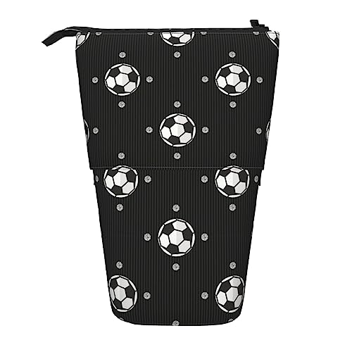 XVBCDFG Cartoon Football2 Standing Pencil Case, Cute Pencil Pouch Large Capacity Pen Case Portable Pencil Bag for Women Men, siehe abbildung, Einheitsgröße, Federmäppchen von XVBCDFG