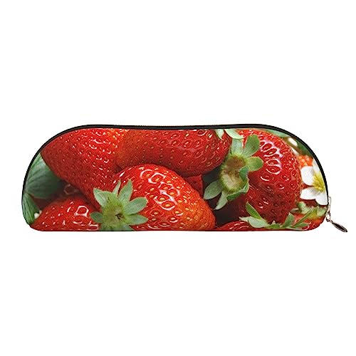 XVBCDFG Federmäppchen mit Obst-Erdbeer-Motiv, Stand-Up-Bleistift-Beutel, kleiner Bleistift-Halter-Etui, Schreibwaren-Organizer, Make-up-Tasche mit Reißverschluss, gold, Einheitsgröße, von XVBCDFG