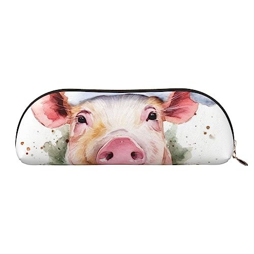 XVBCDFG Federmäppchen mit weihnachtlichem Schwein-Motiv, Stehend, kleine Bleistift-Halter-Etui, Schreibwaren-Organizer, Make-up-Tasche mit Reißverschluss, gold, Einheitsgröße, Taschen-Organizer von XVBCDFG