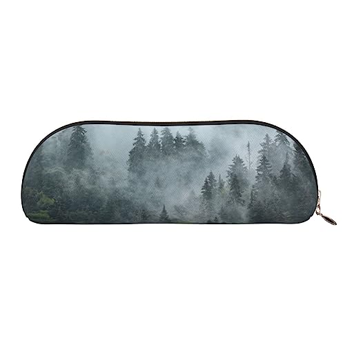 XVBCDFG Forest Mountain Bedrucktes Federmäppchen Stand Up Pencil Pouch Kleine Bleistifthalter Fall Schreibwaren Organizer Make-up-Tasche mit Reißverschluss, gold, Einheitsgröße, Taschen-Organizer von XVBCDFG