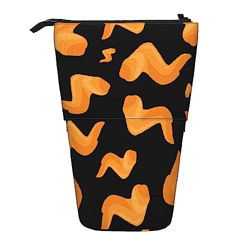 XVBCDFG Fried Chicken Legs Pattern Standing Pencil Case, Cute Pencil Pouch Large Capacity Pen Case Portable Pencil Bag for Women Men, siehe abbildung, Einheitsgröße, Federmäppchen von XVBCDFG