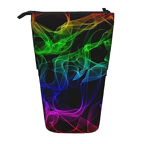 XVBCDFG Glow in Dark Splatter Neon Standing Pencil Case, Cute Pencil Pouch Large Capacity Pen Case Portable Pencil Bag for Women Men, siehe abbildung, Einheitsgröße, Federmäppchen von XVBCDFG