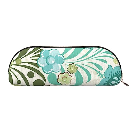 XVBCDFG Grüne Blume Gedruckt Bleistift Fall Stehen Bis Bleistift Beutel Kleine Bleistifthalter Fall Schreibwaren Organizer Make-up Tasche mit Reißverschluss, gold, Einheitsgröße, Taschen-Organizer von XVBCDFG