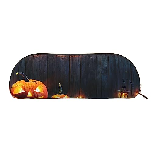 XVBCDFG Halloween Kürbis gedruckt Bleistift Fall Stand Up Bleistift Beutel Kleine Bleistifthalter Fall Schreibwaren Organizer Make-up Tasche mit Reißverschluss, gold, Einheitsgröße, Taschen-Organizer von XVBCDFG