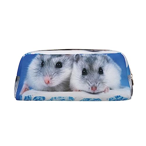 XVBCDFG Hamster Bedrucktes Federmäppchen Stand Up Bleistift Beutel Kleine Bleistifthalter Fall Schreibwaren Organizer Make-up Tasche mit Reißverschluss, gold, Einheitsgröße, Taschen-Organizer von XVBCDFG