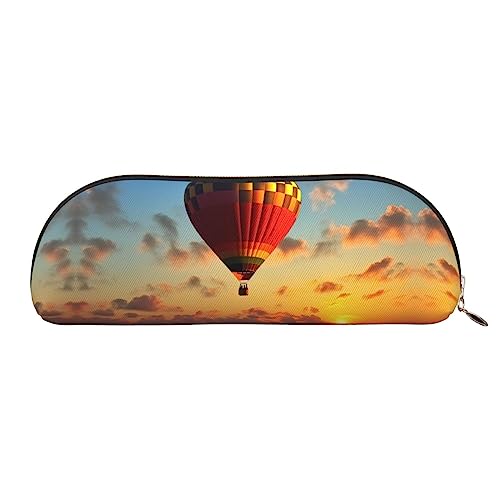 XVBCDFG Heißluftballon Sonnenuntergang gedruckt Bleistift Fall Stand Up Bleistift Beutel Kleine Bleistifthalter Fall Schreibwaren Organizer Make-up Tasche mit Reißverschluss, gold, Einheitsgröße, von XVBCDFG