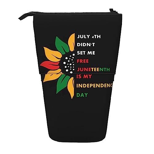 XVBCDFG Juneteenth is My Independence Day Standing Pencil Case, Cute Pencil Pouch Large Capacity Pen Case Portable Pencil Bag for Women Men, siehe abbildung, Einheitsgröße, Federmäppchen von XVBCDFG