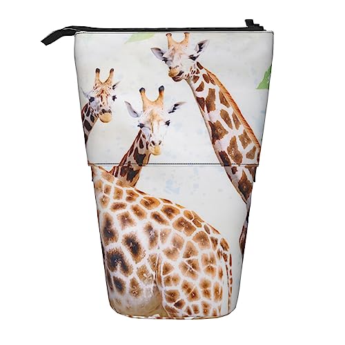 XVBCDFG Lovely Giraffe Print Teleskop Bleistift Fall Stifthalter Multifunktions Stehen Bleistift Tasche für Frauen Männer, siehe abbildung, Einheitsgröße, Federmäppchen von XVBCDFG