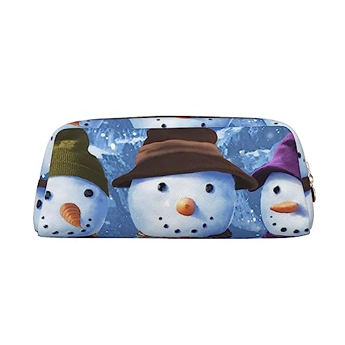 XVBCDFG Lustiger Schneemann Gedruckt Bleistift Fall Stehen Bis Bleistift Tasche Kleine Bleistifthalter Fall Schreibwaren Organizer Make-up Tasche mit Reißverschluss, gold, Einheitsgröße, von XVBCDFG