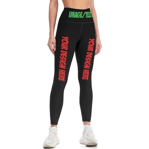 XVBCDFG Personalisierte Foto-Text-Yogahose für Frauen, benutzerdefinierte lustige Leggings, Workout-Jogginghose, Geschenk für Freundin, Ehefrau, Mutter, Als Ihr Entwurf, M von XVBCDFG