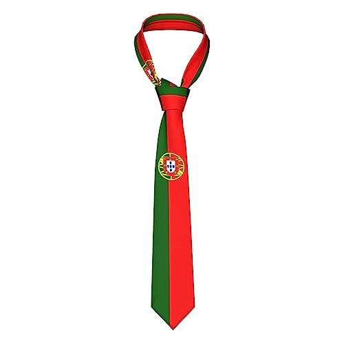 XVBCDFG Portugal-Flagge Coole portugiesische klassische patriotische Krawatte Herren Krawatte Herren Party Business Krawatten Einzigartige Lustige Krawatte, Siehe Abbildung, One size von XVBCDFG