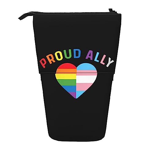 XVBCDFG Pride Month LGBTQ Gay Pride Ally Standing Pencil Case, Cute Pencil Pouch Large Capacity Pen Case Portable Pencil Bag for Women Men, siehe abbildung, Einheitsgröße, Federmäppchen von XVBCDFG