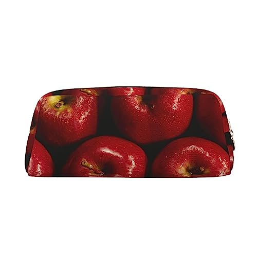 XVBCDFG Red Apple Printed Pencil Case Stand Up Pencil Pouch Kleine Bleistifthalter Fall Schreibwaren Organizer Make-up Tasche mit Reißverschluss, gold, Einheitsgröße, Taschen-Organizer von XVBCDFG