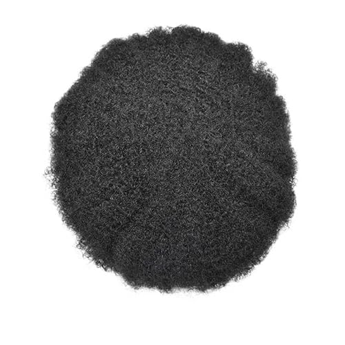 Haarteile für Männer Herren-Toupet, Afro-Locken, Herren-Perücken, atmungsaktiv, Mono-Oberteil und PU-Umfang, männliche Haarkapillarprothese, 15,2 cm, Ersatzsystem, Einheit, Echthaar-Perücke Echthaar T von XXAD553TY