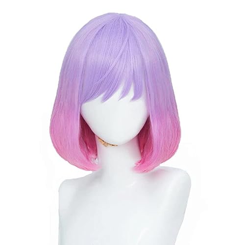 Anime Astrum Design Luna Cosplay Perücke Rosa Mischfarbe Kurzes Hitzebeständiges Haar von XXSLY