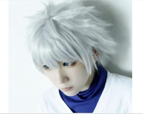 Anime Cosplay Perücke Hunter Killua Zoldyck Haarteil Perücke Anime Cosplay Zubehör kurze Cosplay Kostüm Halloween Perücke von XXSLY