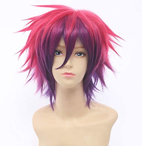 Anime Perücke No Game No Life Sora Cosplay Wig Multi-color Short Fluffy Layered Heat Resistant Synthetic Hair Cosplay Perücke von XXSLY