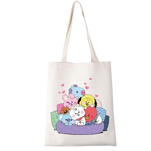 XYANFA BT Lover Tote Bag Korean Pop Music Gift BT Fans Gift BT Lover Merchandise Gift K Pop Korean Gift BT Lover Shoulder Bag, Bt Jungen Tragetasche von XYANFA