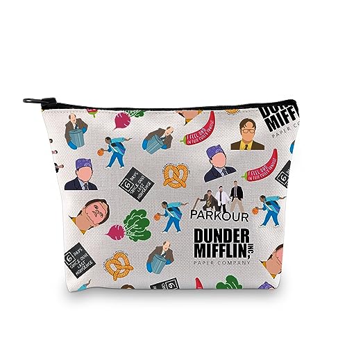 XYANFA Büro Make-up Tasche Büro Inspiriert Geschenk Büro Mitarbeiter Geschenkideen Büro Manager Geschenk Büro Kosmetik Tasche Reißverschluss Tasche, DUNDER MIFFLIN, modisch von XYANFA