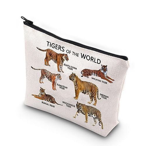 XYANFA Tigers of the World Tiger Make-up-Tasche, Geschenk für Tigerliebhaber, Tiere, Geschenk, Tiger-Kosmetiktasche, TIGER DER WELT, modisch von XYANFA
