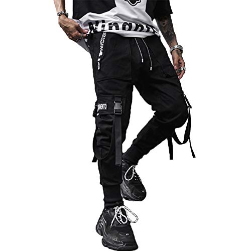 XYXIONGMAO Herren Jogger Pants Techwear Hip Hop Haremshose Streetwear Taktische Trainingshose, Schwarz, 3XL XYXIONGMAO Herren Jogger Pants Techwear Hip Hop Haremshose Streetwear Taktische Trainingshose, Schwarz, 3XL von XYXIONGMAO