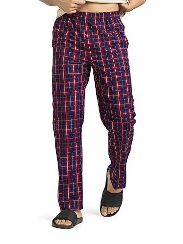 XYXX Herren-Pyjama aus supergekämmter Baumwolle, kariert, Schachmatt, elastische Taille, Kordelzug | Loungewear für Männer von XYXX