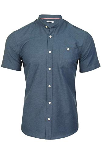 Xact Herren Freizeithemden Unifarben Polokragen Kurzarm (Denim Blue) M von Xact