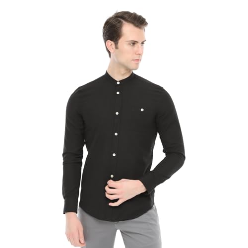 Xact Herren Freizeithemden Unifarben Polokragen Langarm (Black) L von Xact