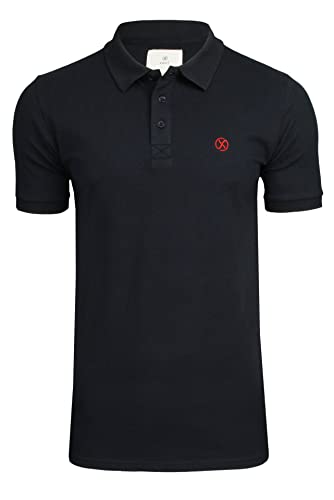 Xact Herren Klassisches Polo-Shirt mit 3 Knöpfen aus Baumwoll-Piqué, kurzen Ärmeln (Sky Captain Navy) M von Xact