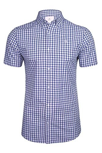 Xact Herren Kurzarmhemd mit Gingham-Karomuster aus Baumwolle (Dutch Blue) XXXL von Xact