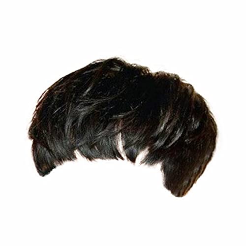 Perücke Damen Festival Zubehör Beauty Short Straight Hair Border Commerce Heißes schwarzes flauschiges kurzes Haar Hochtemperatur-Seidenfaser-Kopfbedeckung Mode-Frisur Perücke Herren (Black, One Size) von Xbemkste