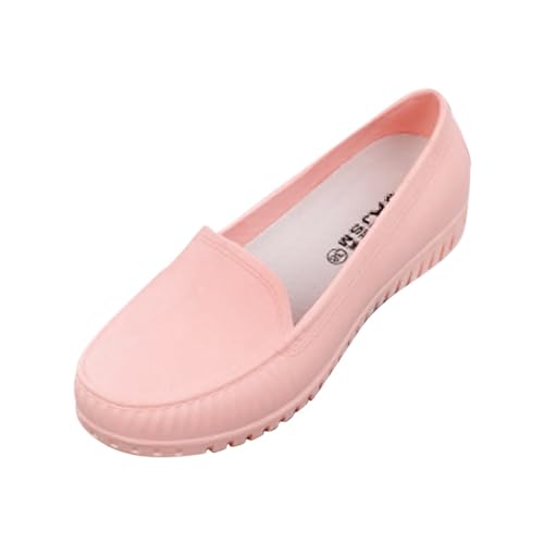 Xbemkste Ballerinas Damen, Sportschuhe Lässige mit Dicker Sohle für Damen, Wasserfest Einzelschuh, Runde Zehe Walking Schuhe, weiche Freizeitschuhe (Pink, 36) von Xbemkste