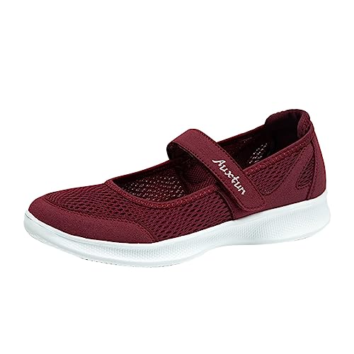 Xbemkste Barfuss Schuhe Damen Frühlingsneue Outdoor-Walking-Damenschuhe, Mama-Schuhe, langlebige Schuhe Sneaker Damen (Red, 38) von Xbemkste