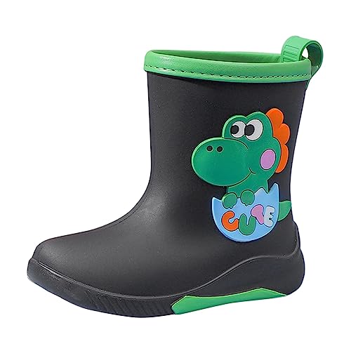 Xbemkste Gummistiefel Baby Gummistiefel Gefüttert Kinder Kinderschuhe, kurze Regenstiefel für Damen, Regenstiefel, Slip-On-Gartenstiefel, Gummischuhe Regenschuhe Gummistiefel Jungen (Green, 20) von Xbemkste