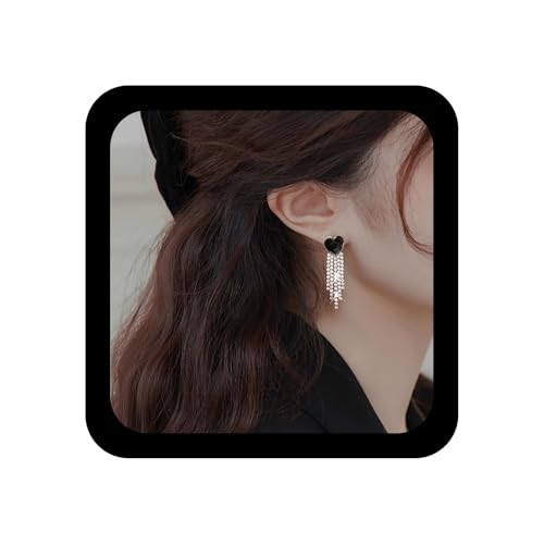 Xduargs Boho Herz Strass Quaste Ohrringe Kristall Quaste Tropfen Ohrringe Emaille Schwarz Liebe Herz Ohrring Glänzend Cz Kristall Kronleuchter Ohrring Hochzeit Brautschmuck Für Frauen Xduargs Boho Herz Strass Quaste Ohrringe Kristall Quaste Tropfen Ohrringe Emaille Schwarz Liebe Herz Ohrring Glänzend Cz Kristall Kronleuchter Ohrring Hochzeit Brautschmuck Für Frauen von Xduargs