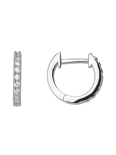 Xenox Damen 925 Sterling Silber Creolen 12 mm mit Zirkonia in silberfarben - CREOLEN - XS8662 von Xenox