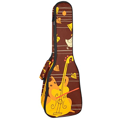 Ukulele Koffer Füchse Spielen Geige Ukulele Tasche 23 Zoll 10Mm Gepolsterte Für Sopran Tenor Konzert Ukulelen von Xingruyun