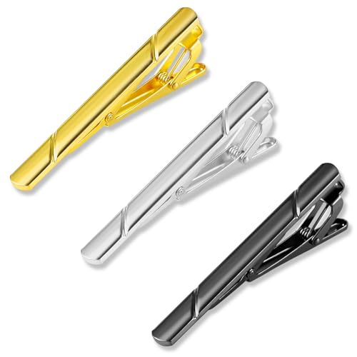 3 Stück Krawattennadel Krawattennadeln Für Herren Krawattennadel Gold Krawattennadel Silber Tie Clip Regelmäßige Einfarbig Clip On Krawatte Anstecknadel Herren Anzug Für Büro Schuluniform von Xinjoduz