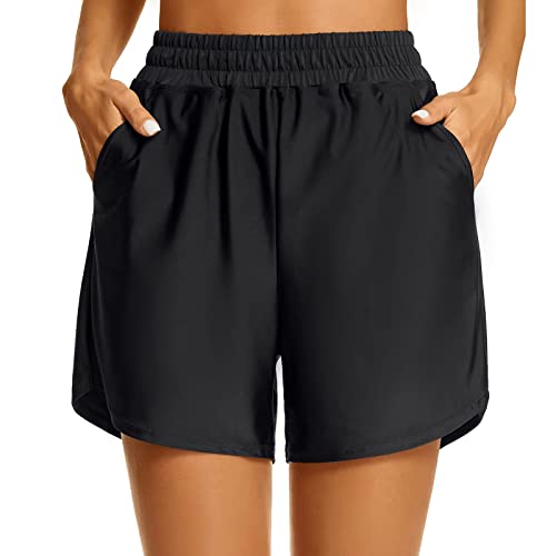 Damen-Badeshorts Mit Taschen, Hohe Taille, Board-Badeanzug, Jungen-Shorts, Breites Elastisches Band, Sport-Yoga-Shorts, Lange Badeshorts Herren Damen-Badeshorts Mit Taschen, Hohe Taille, Board-Badeanzug, Jungen-Shorts, Breites Elastisches Band, Sport-Yoga-Shorts, Lange Badeshorts Herren von Xmiral
