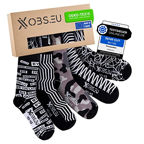 Xobs.eu Bunte Socken 5er Set *44-46* | Lustige Socken | Lustige Geschenke für Männer & Frauen | Coole Socken | Klimaneutral - ideal für Geburtstag & Co von Xobs.eu